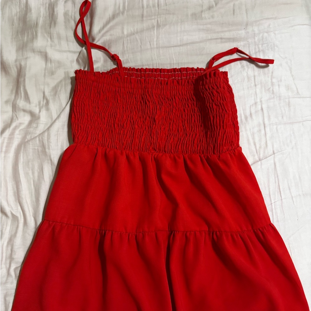 Paper Crane Red Smocked Top